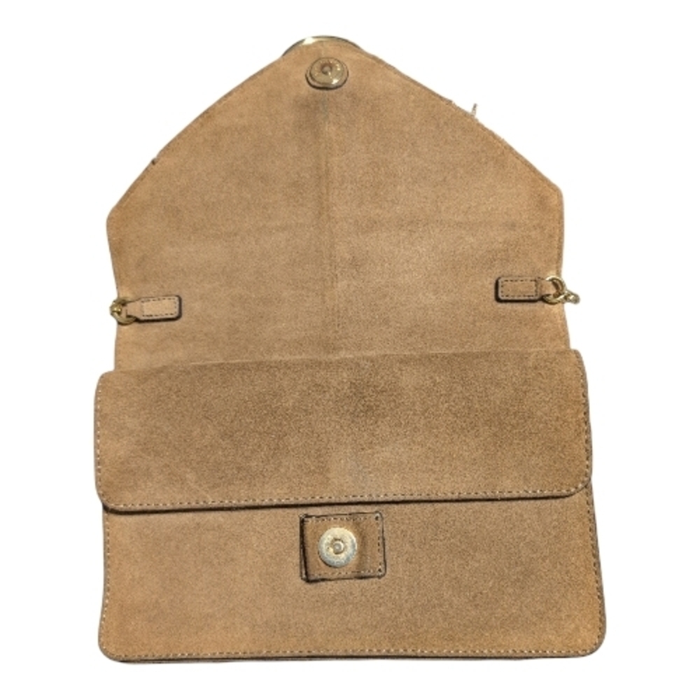 Banana Republic Tan Suede Italian Leather Accordion Bag with Gold Ring - Picture 5 of 12